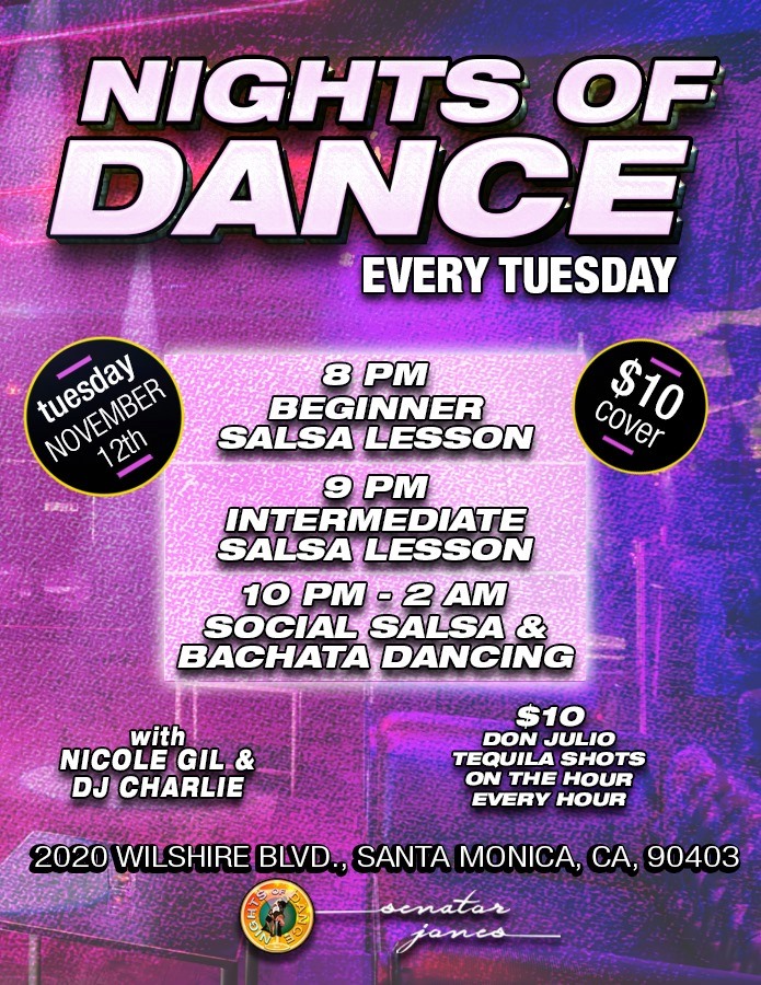 Salsa & Bachata at Sen Jones by Nights of Dance November 12th!
