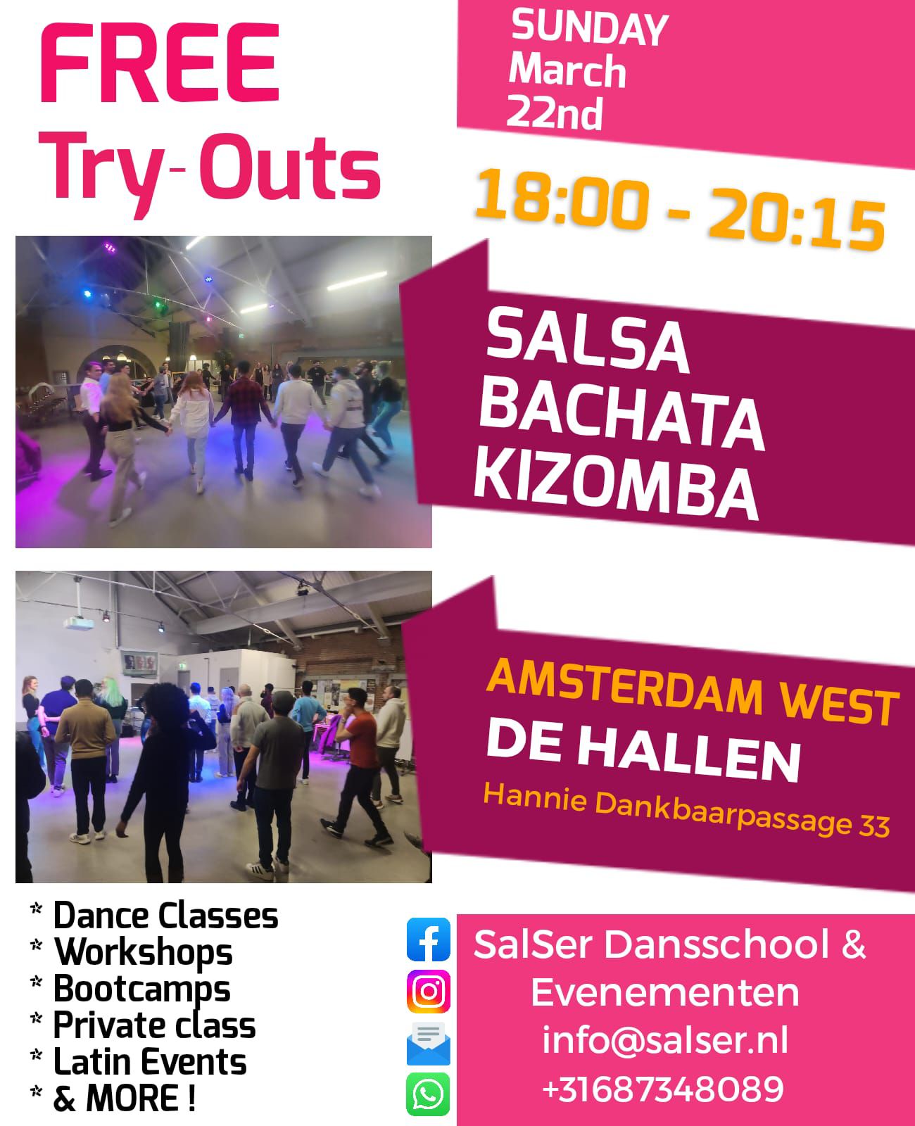 FREE TRY - OUTS AMSTERDAM ( Salsa - Bachata - Kizomba )