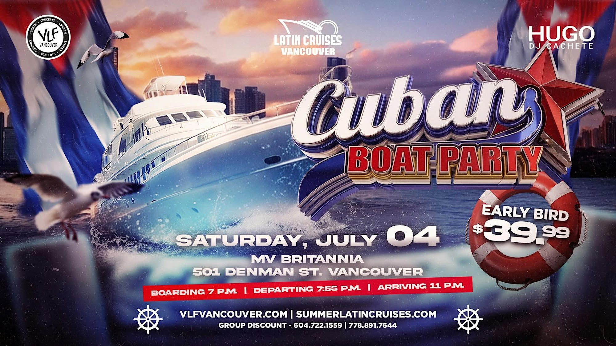 Latin Cruises 4 Cuban Gozadera Boat Party 2026