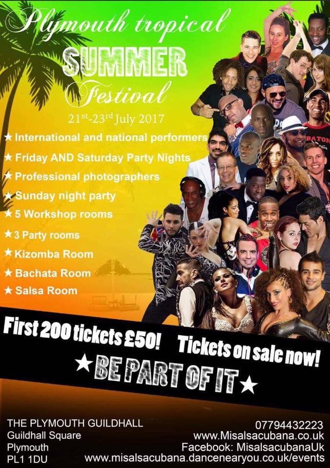 Plymouth Tropical Summer Latin Dance Festival 21-23rd July 2017