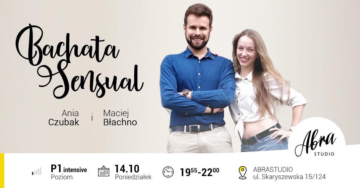 Bachata Sensual dla początkujących poniedziałek 19:55-22:00