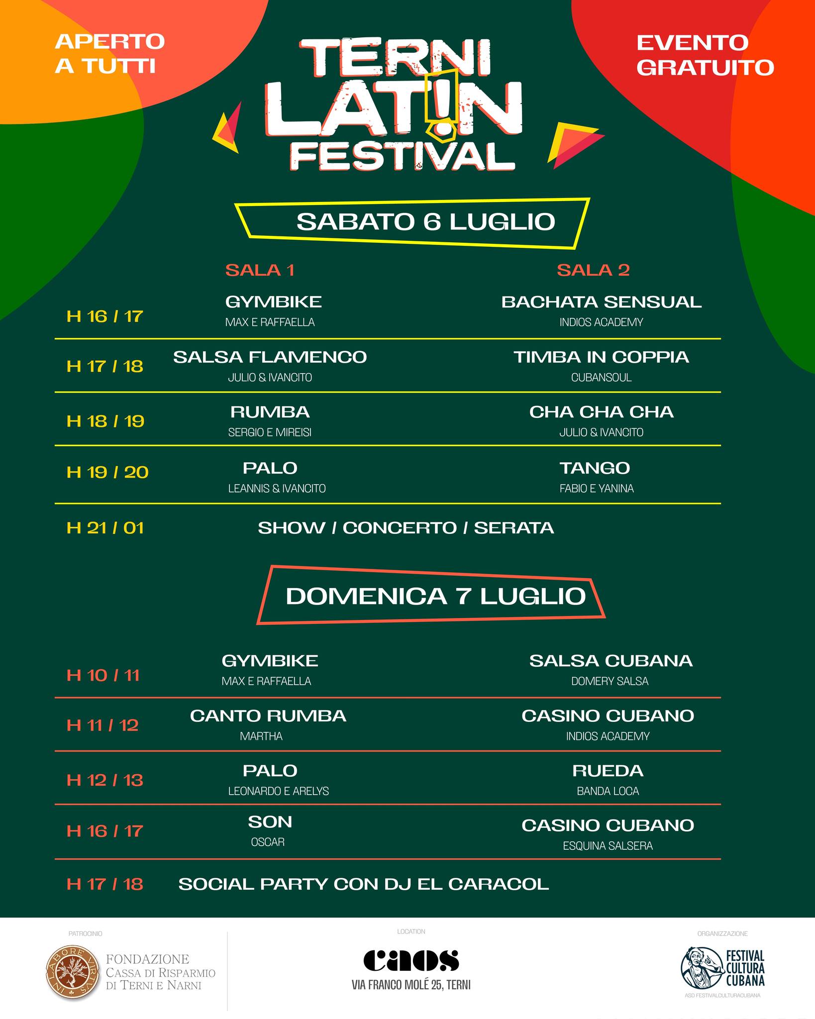 TERNI LATIN FESTIVAL 6 7 luglio al CAOS