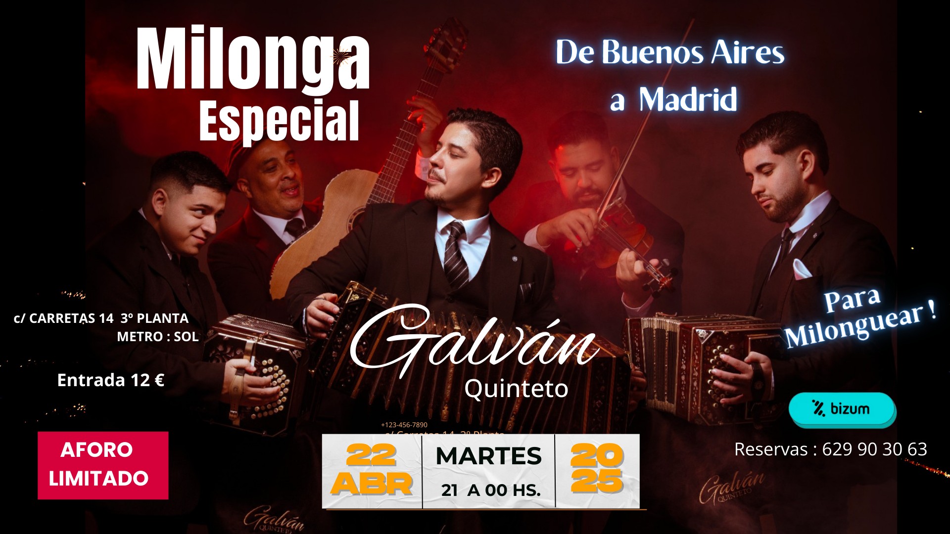MILONGA ESPECIAL MADRID - QUINTETO GALVΓN