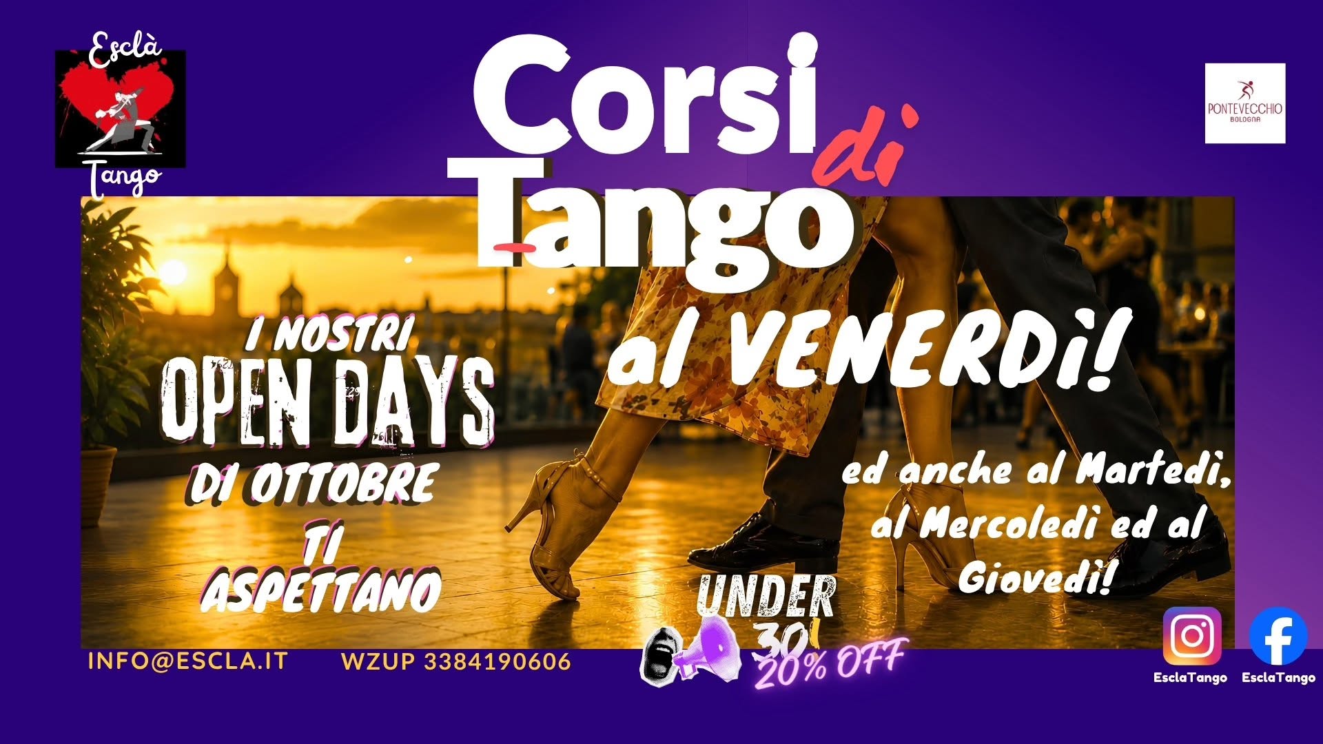 TANGO 2026 a Bologna! -Corsi per Tutti i Livelli -Varie Sedi in Città!
