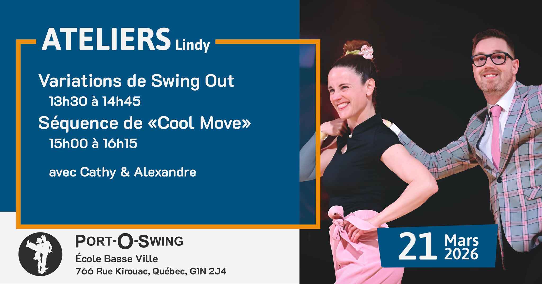 Ateliers de Lindy Hop avec Cathy & Alexandre