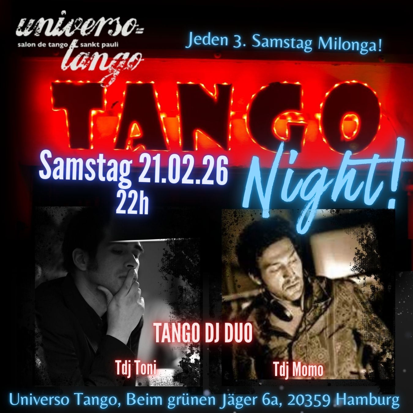 UNIVERSO TANGO NIGHT! TDJ Duo Momo & Toni !