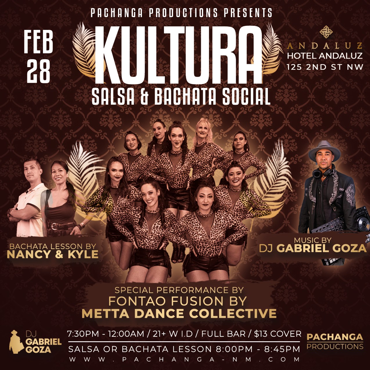 KULTURA - Salsa & Bachata Social @ HOTEL ANDALUZ - METTA DANCE PERFORMANCE RYT BACHATA LESSON!