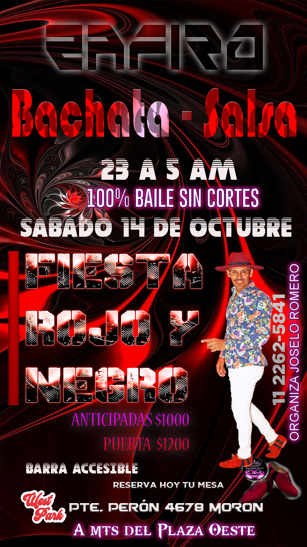 ZAFIRO BACHATA SALSA (FIESTA ROJO Y NEGRO)