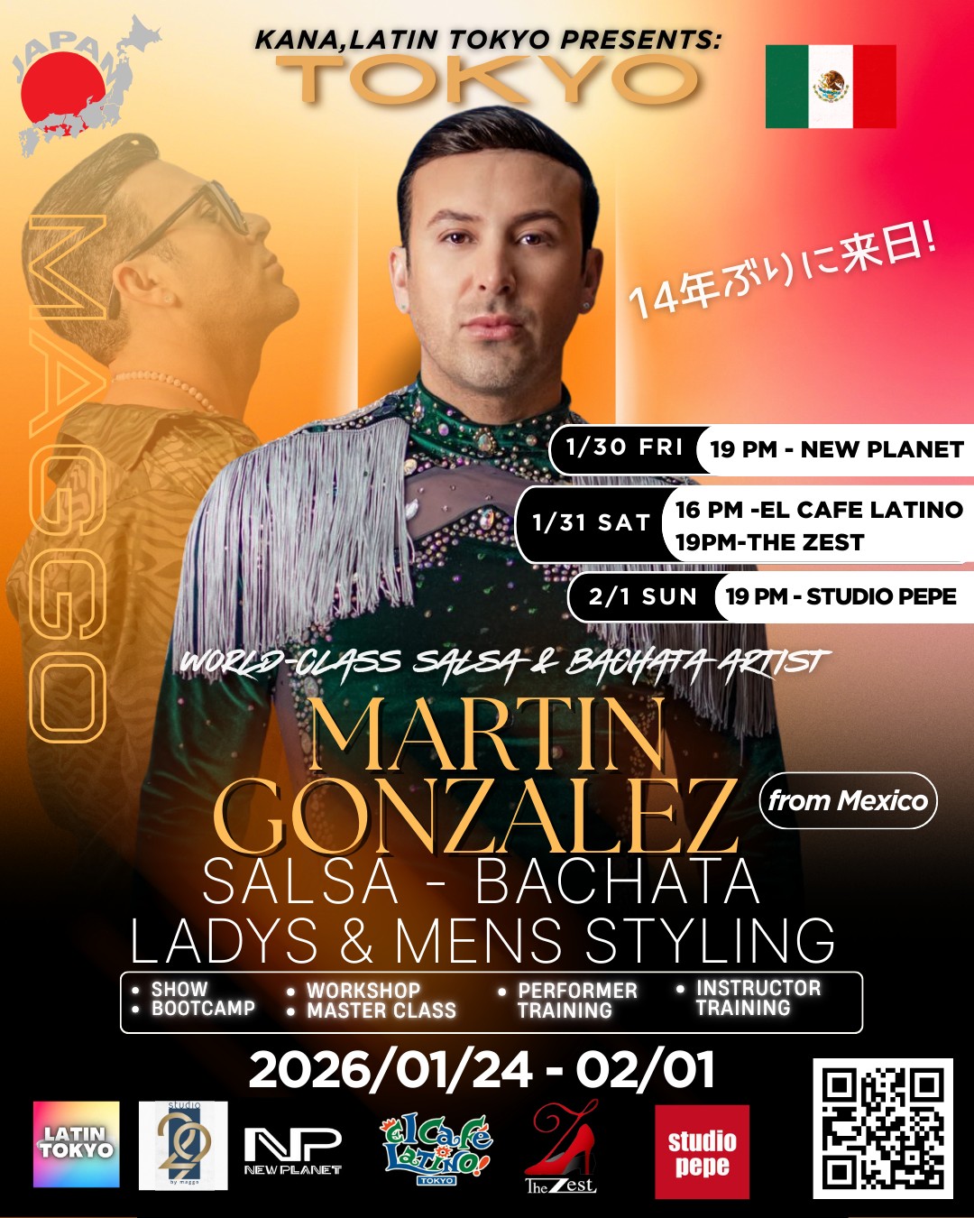 Martin González Japan Tour 2026 Latin Tokyo Salsa & Bachata Experience