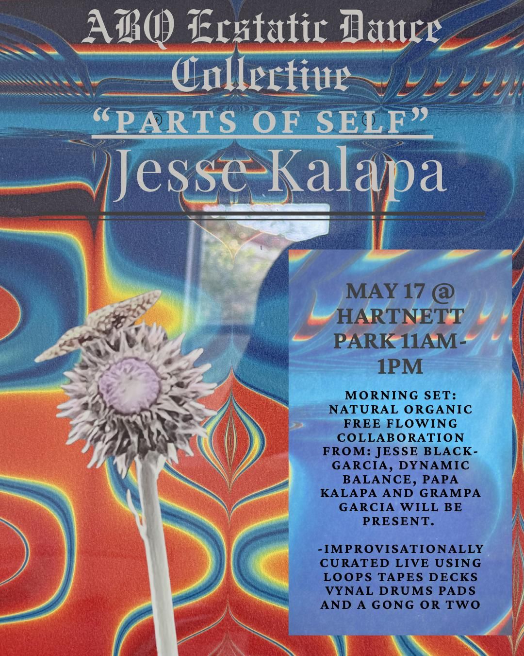 LIVE SET FROM JESSE KALAPA "Parts of Self" at Hartnett Park SUNDAY MORNING, May 17th! π
πΆπ₯ππ«
