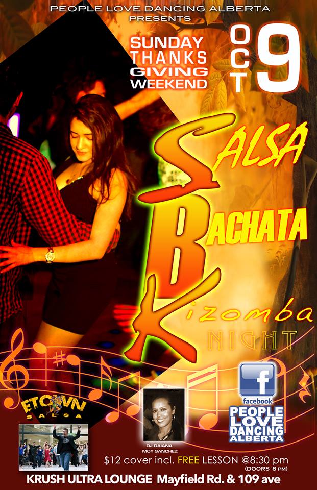 Salsa Bachata Night at Krush Ultralounge! Long Weekend Sunday!