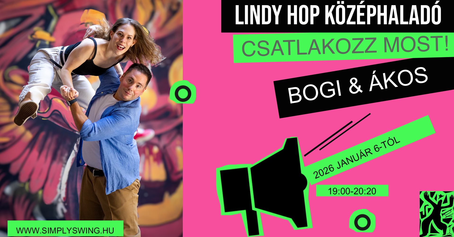 LINDY HOP MŰHELY - Középhaladó szinten Bogival és Ákossal