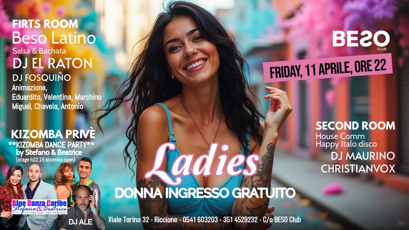 Venerdรฌ 11 Aprile_Kizomba Dance Party_Besos Bollicine Riccione