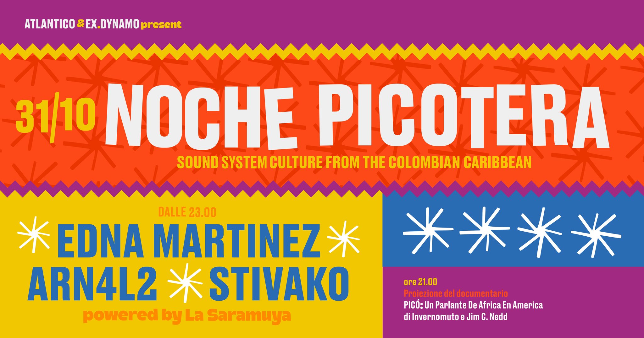 Atlantico & Ex.Dynamo present Noche Picotera w Edna Martinez, Arn4l2, Stivako (La Saramuya)