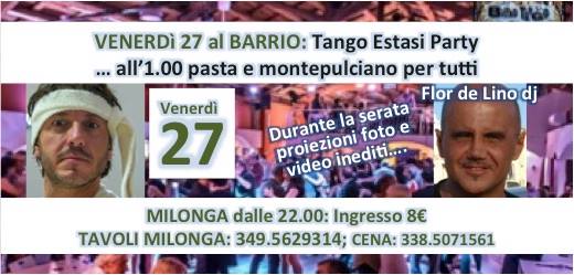 TANGO ESTASI PARTY STASERA VEN27 al BARRIO
