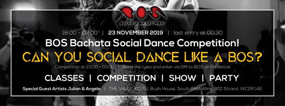 BOS - Bachata On Saturday: Social Dance Comp Returns!
