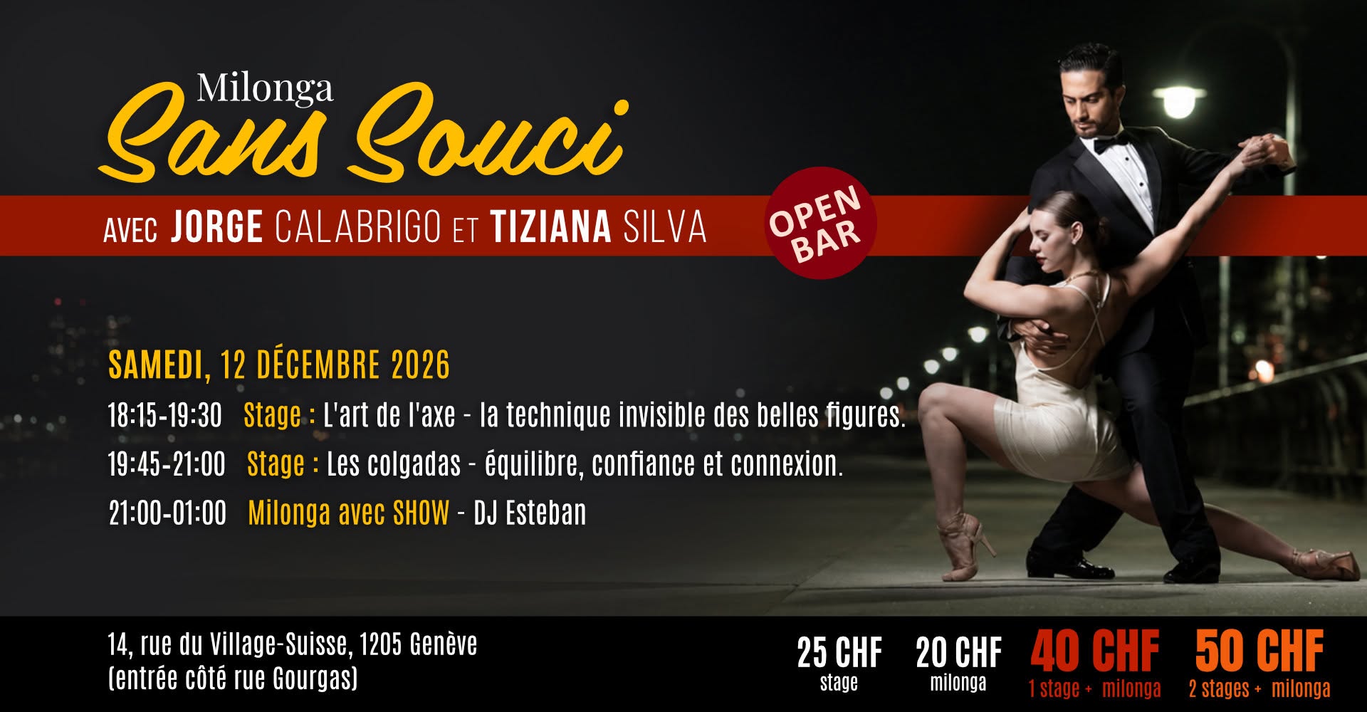 Milonga Sans Souci avec Jorge Calabrigo & Tiziana Silva