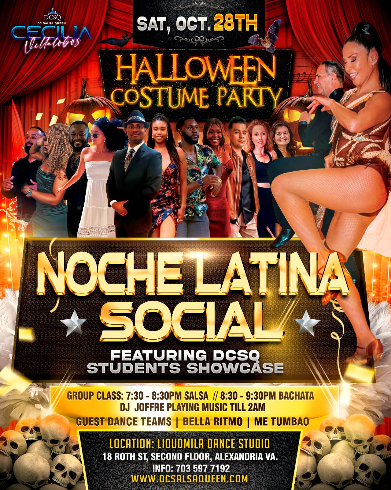 HALLOWEEN COSTUME Noche Latina Social featuring DCSQ Annual Showcase