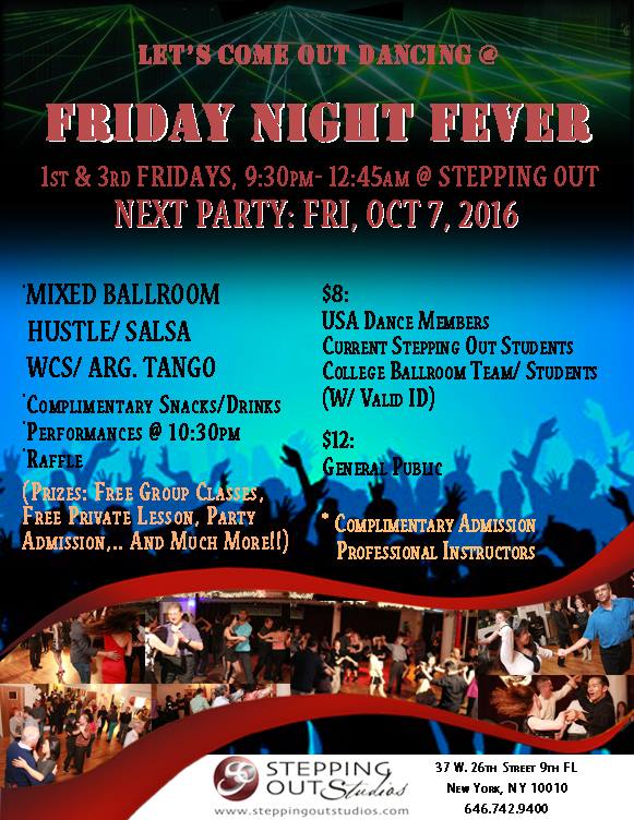 Oct 7 Friday Night Fever Mixed Ballroom Party at Stepping Out