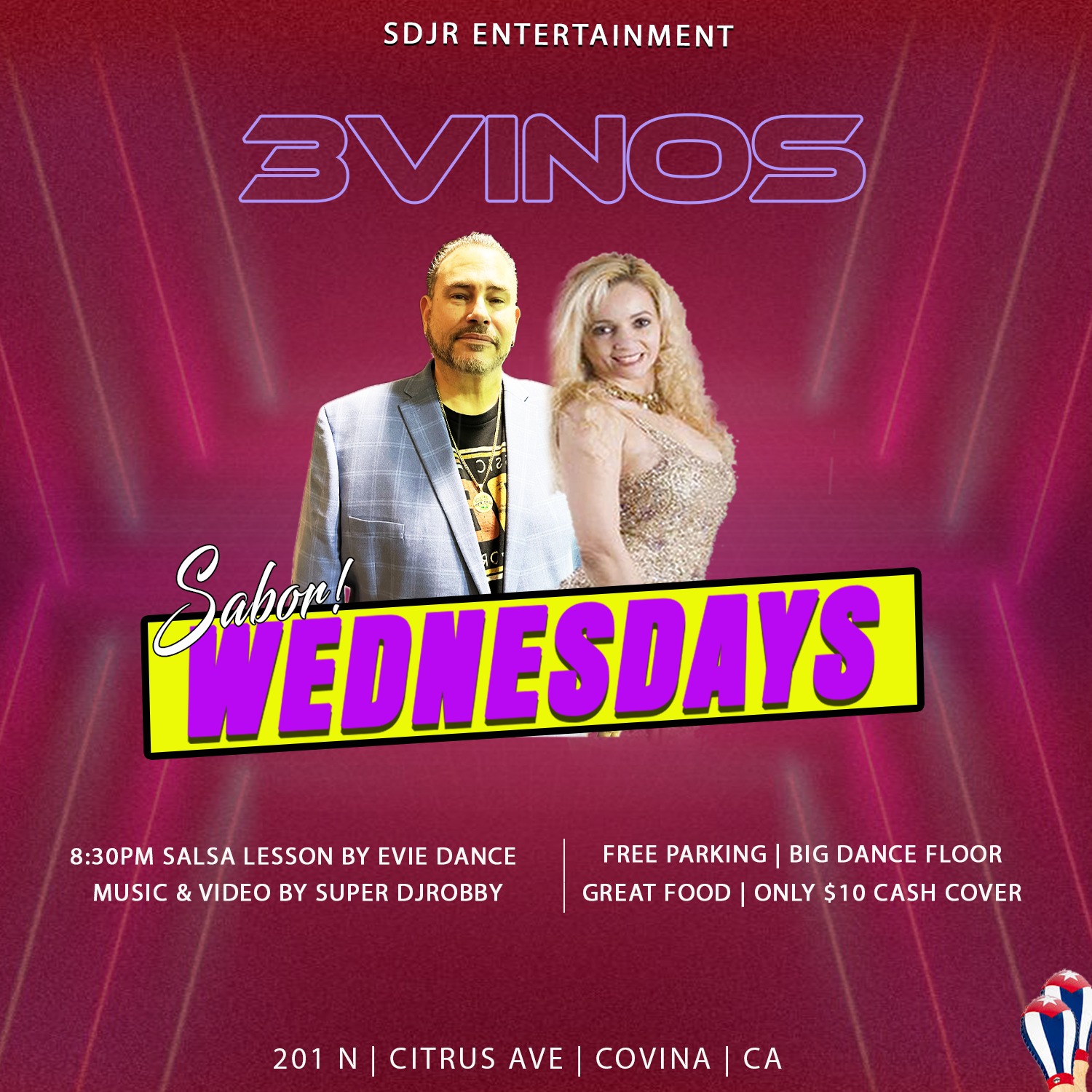 SABOR THIS WEDNESDAY AT 3VINOS!!