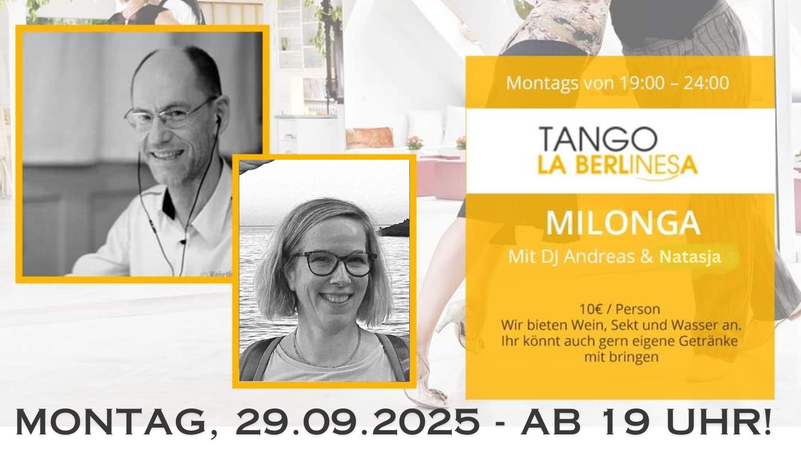 ‼️ Deine Montagsmilonga im La Berlinesa mit TDJ Andreas & Host Natasja