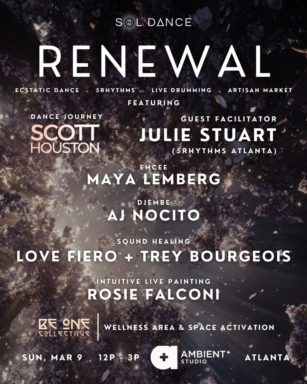 RENEWAL: Sol Dance's Monthly Ecstatic Dance with Live Drumming + Vendors at Ambient + Studio, ATL