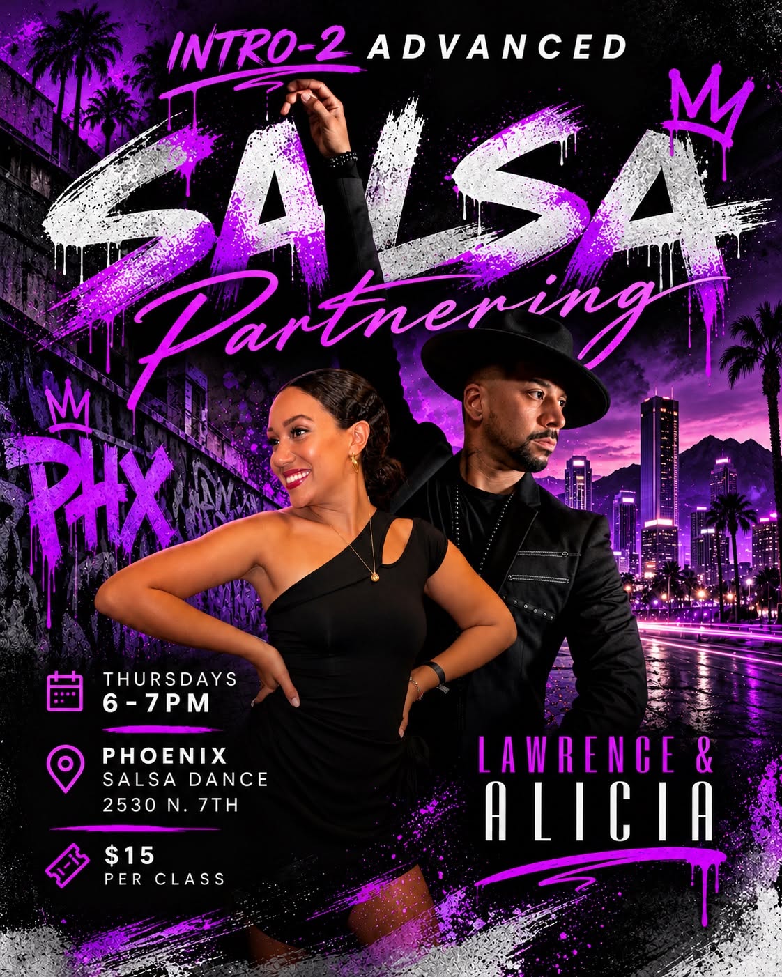 Thursday Intro-2 Advanced Salsa with Lawrence & Alicia!