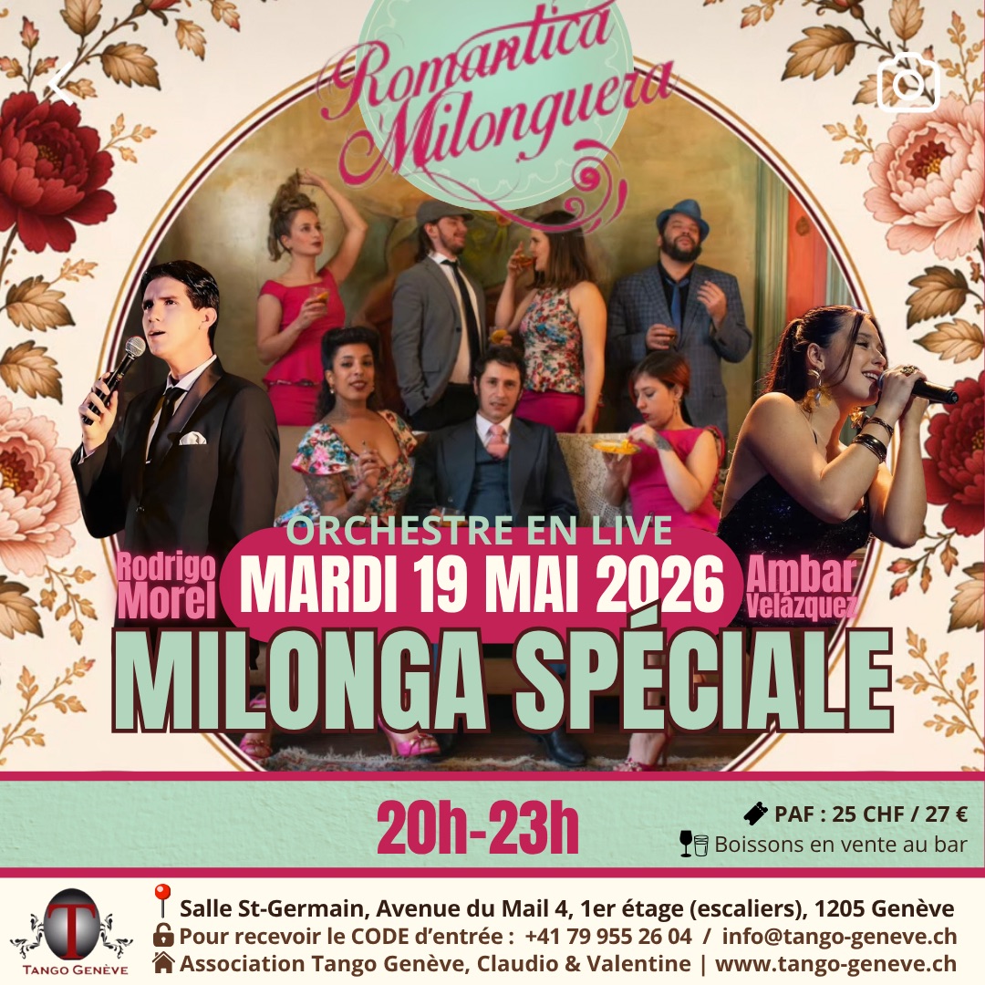 Milonga exceptionnelle avec la ROMANTICA MILONGUERA