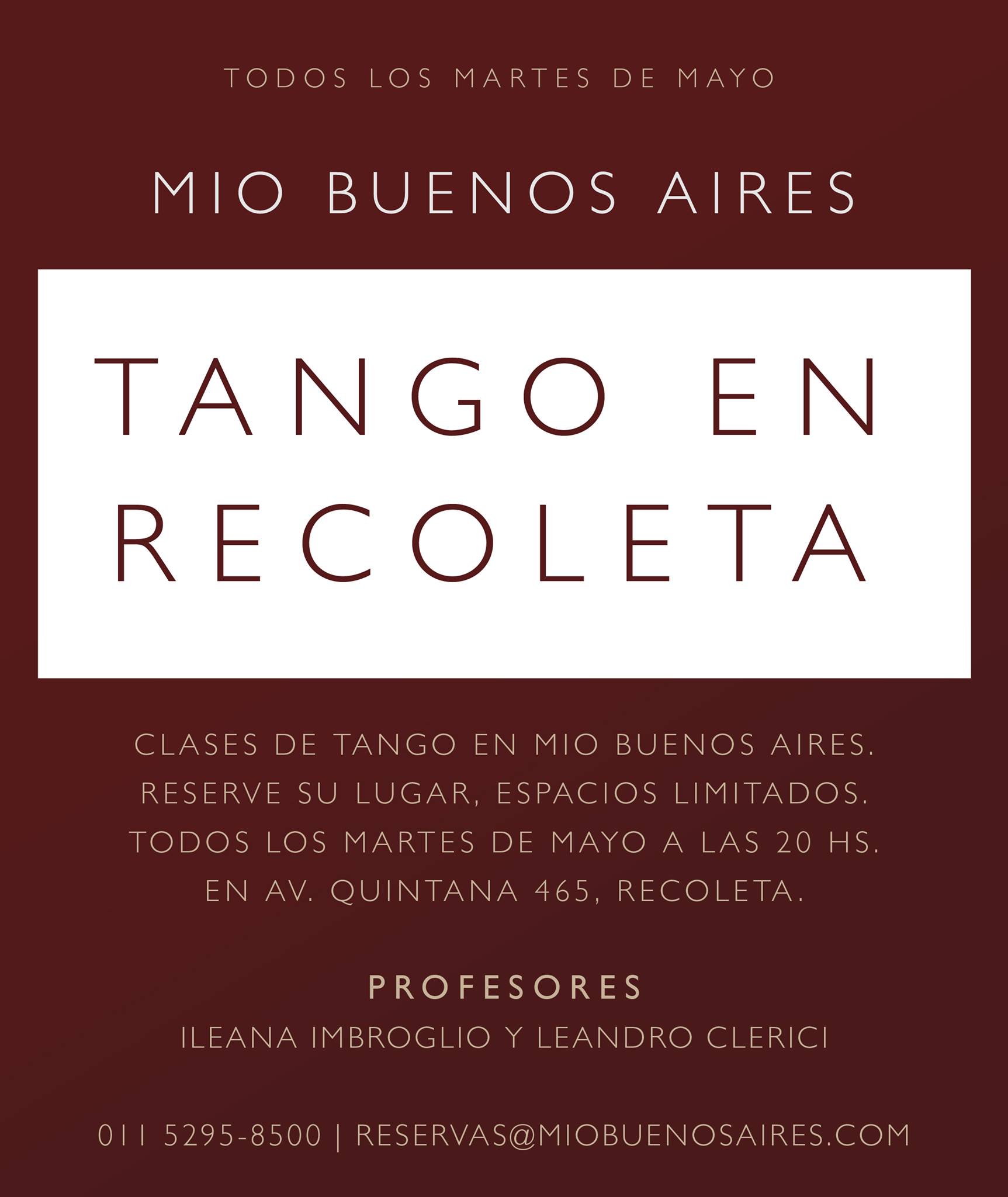 CLASES DE TANGO EN RECOLETA