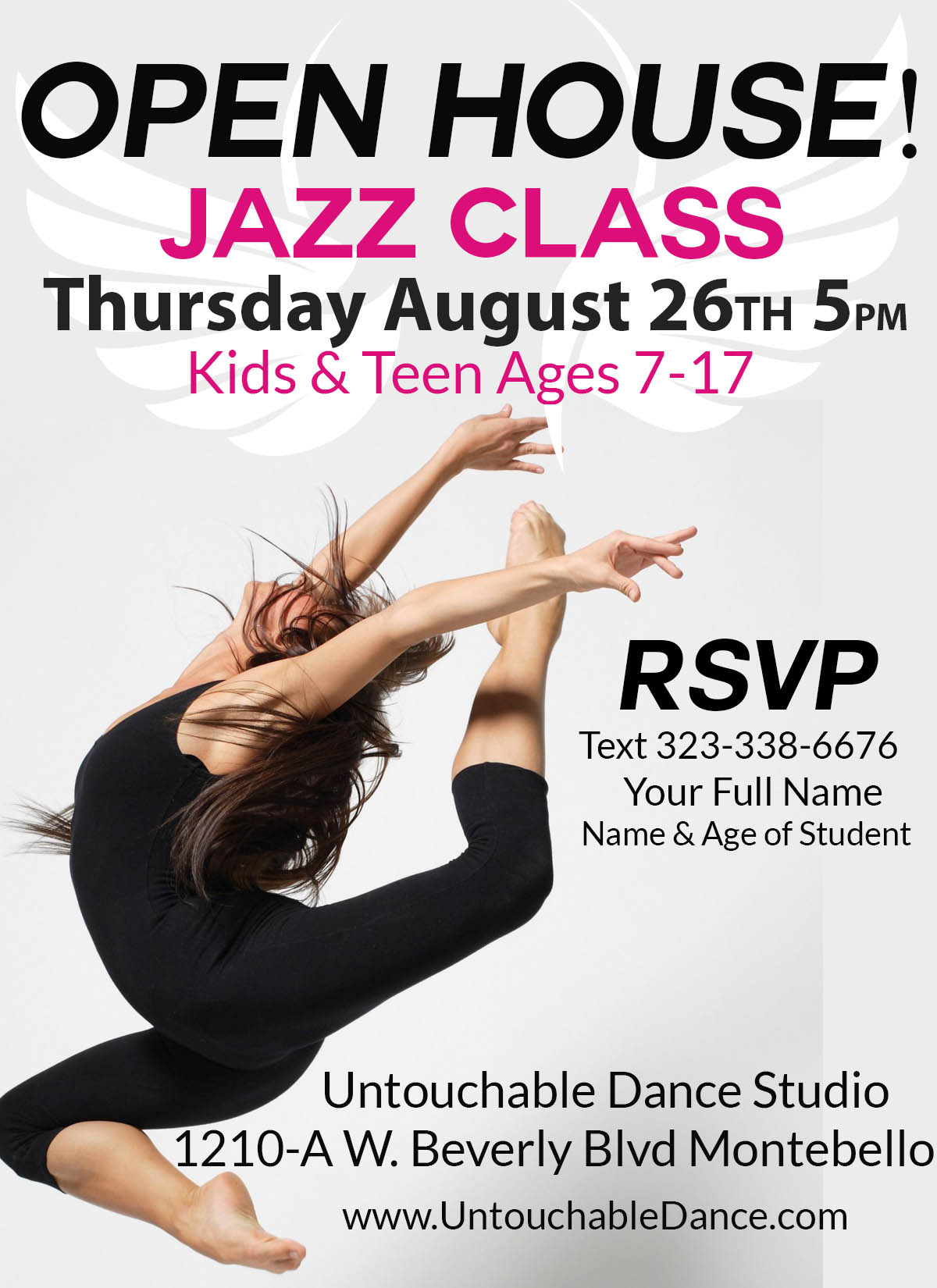 Open House Kids & Teens Jazz Class!