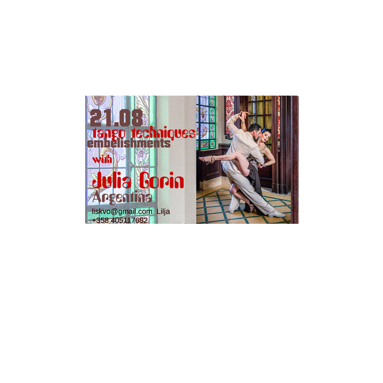 Tango technique and Embellishments with Julia Gorin for all levels