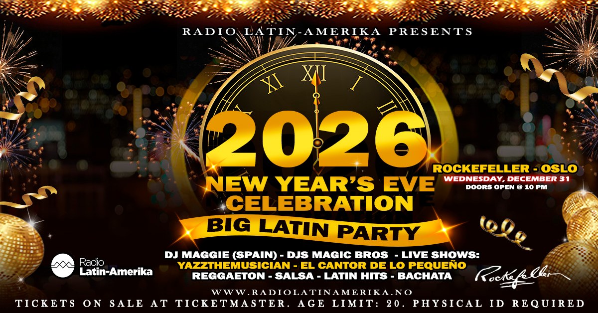 NYTTÅRSFEST 2026 PÅ ROCKEFELLER: BIG LATIN PARTY!