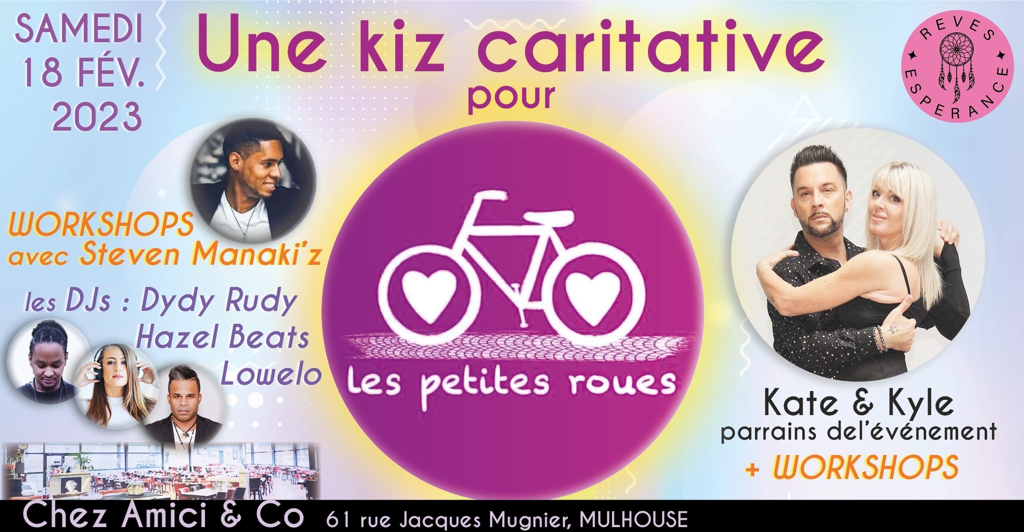 Evènement Caritatif dansant du 18 02 23 de 16 h 00 à 03 h 00-61, rue Jacques Mugnier 68200 Mulhouse