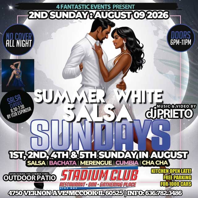✨ Summer White Salsa Sunday @ The Stadium Club ✨