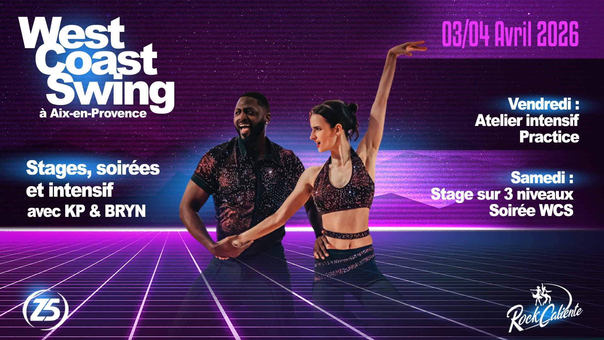Stages, Intensif & Soirรฉes West Coast Swing avec KP & BRYN