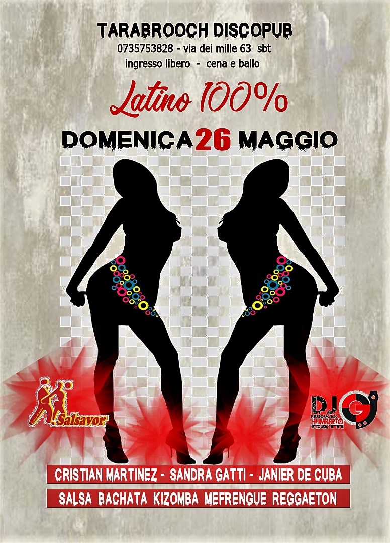 Domenica 26 Maggio . Latino Tarabrooch - Ingresso Libero