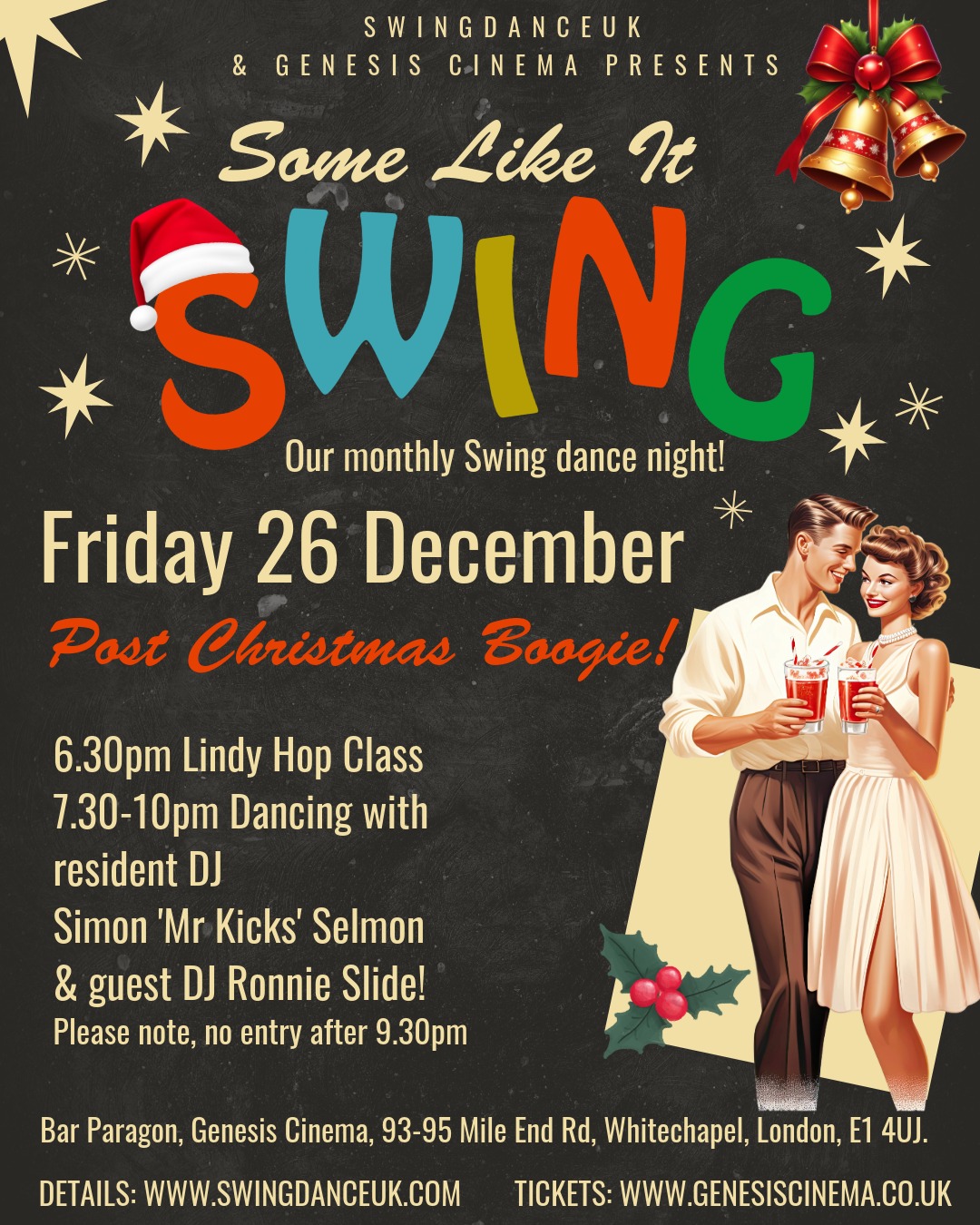 Some Like It Swing Post Christmas Boogie with guest DJ Ronnie Slide!