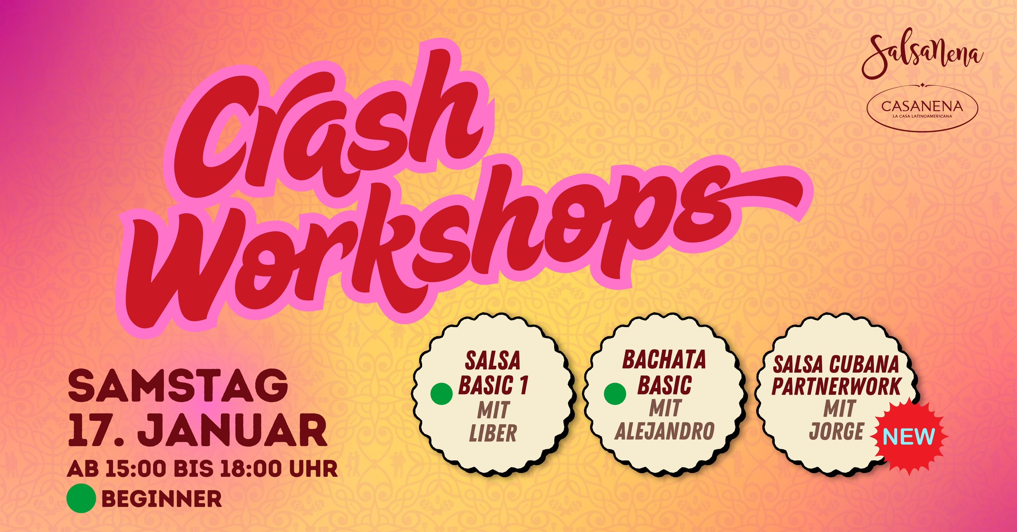 SAMSTAG CRASH WOKSHOPS💃🥳😎