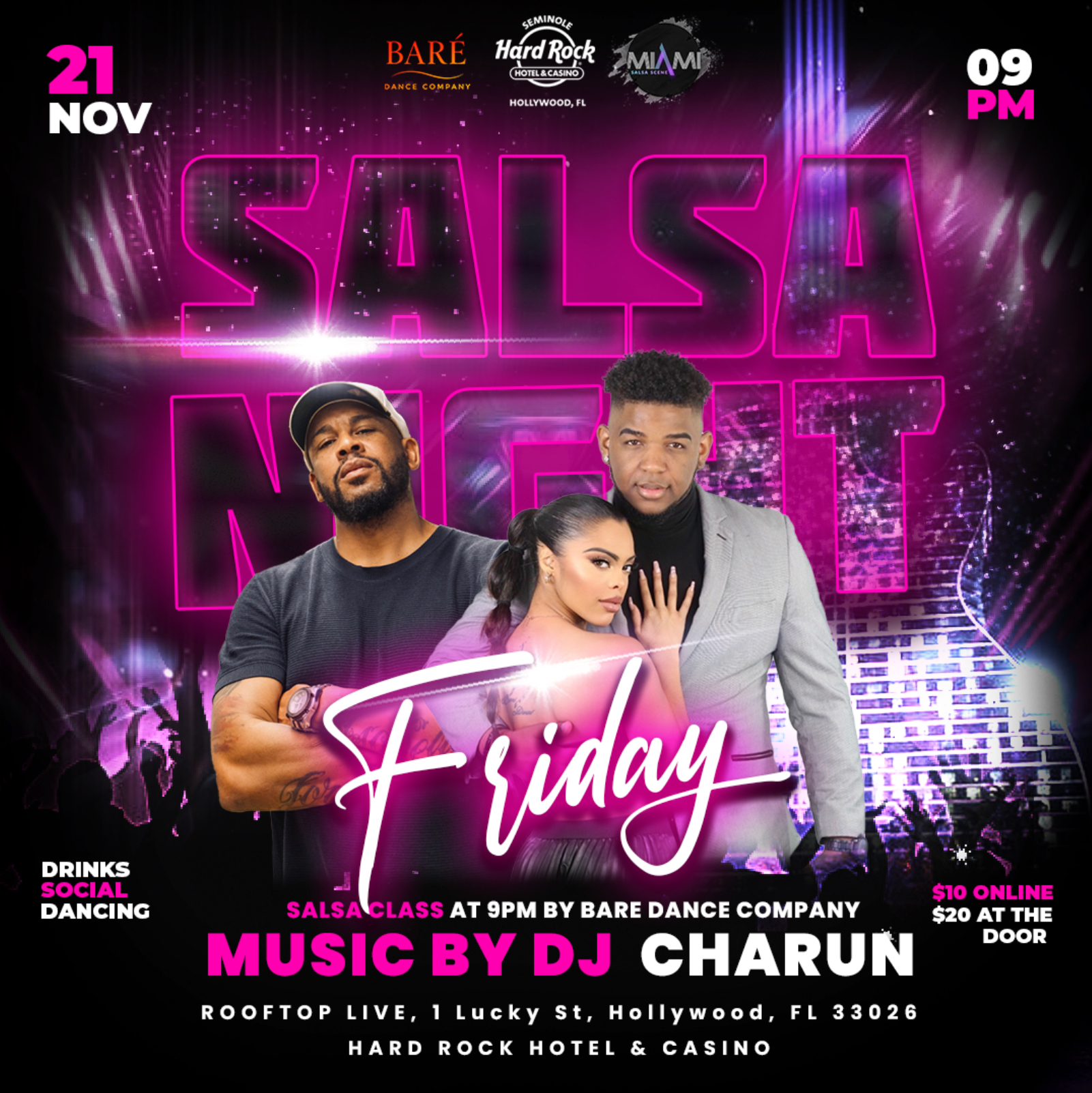 BAILAMOS FRIDAYS AT ROOFTOP LIVE HARDROCK FRI DEC 12TH