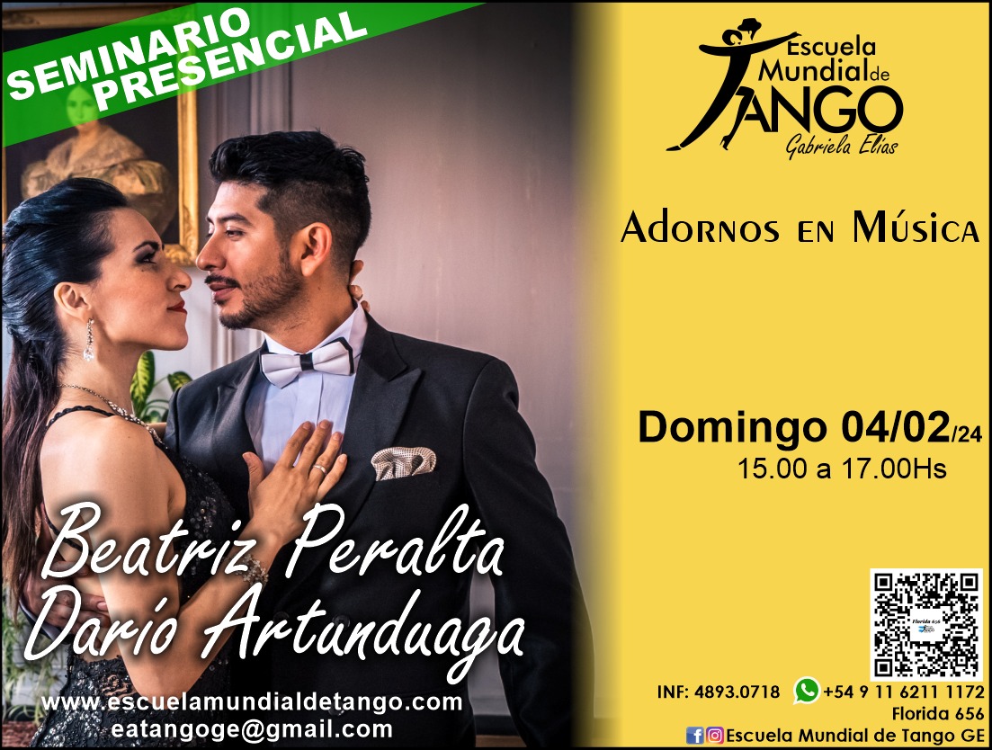 Seminario Beatriz Peralta & Dario Artunduaga en la EMTGE Dom_04_02_24 14hs: Adornos en Música
