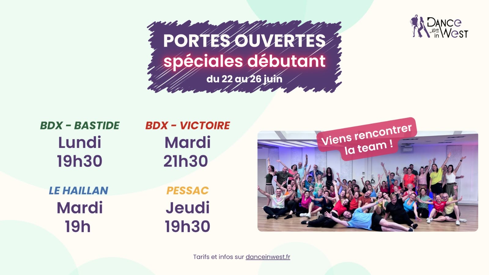 Initiations & Pratiques dansante - Semaine Portes Ouvertes