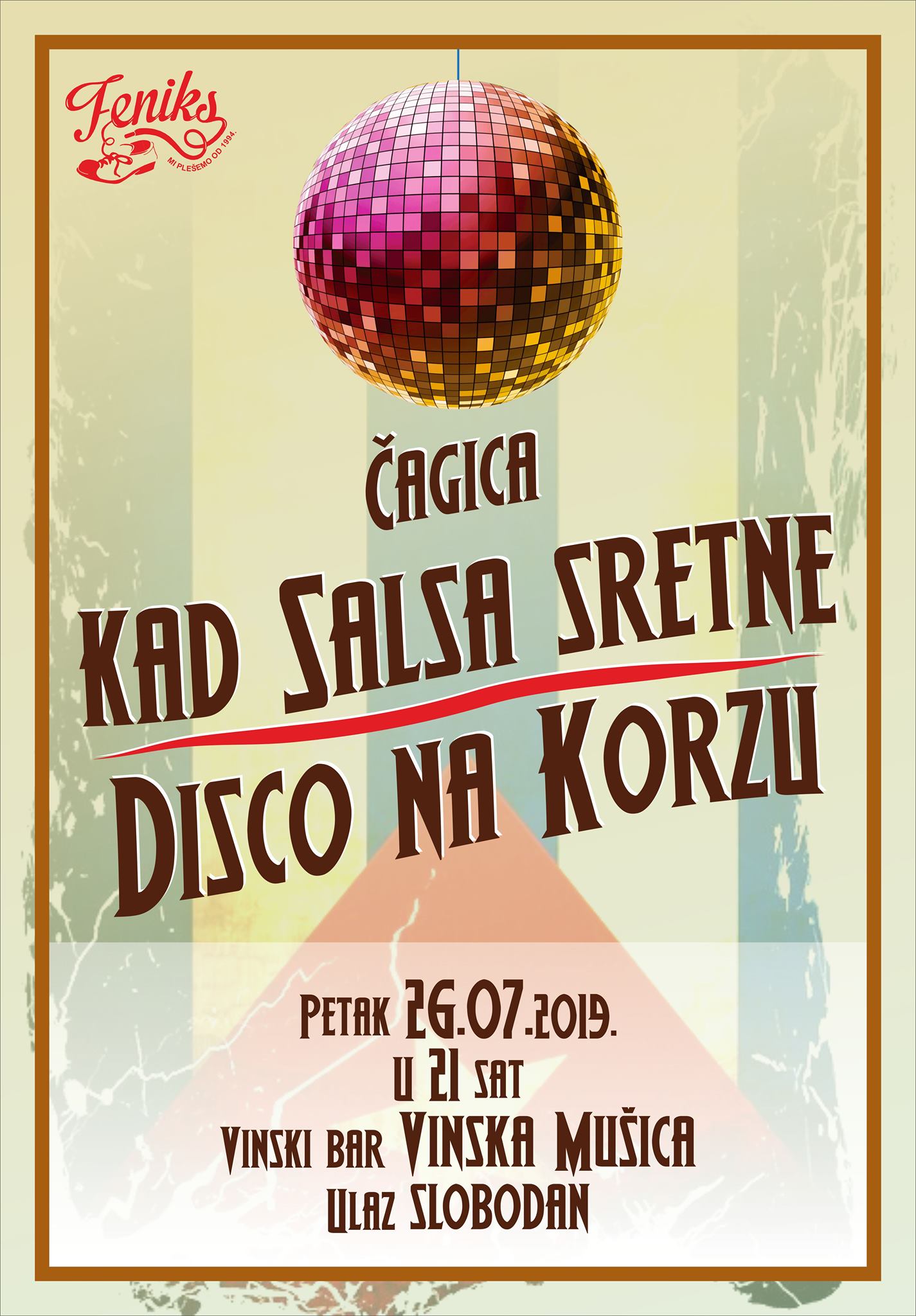 Čagica " Kad Salsa sretne Disco na Korzu " za Osječku ljetnu noć