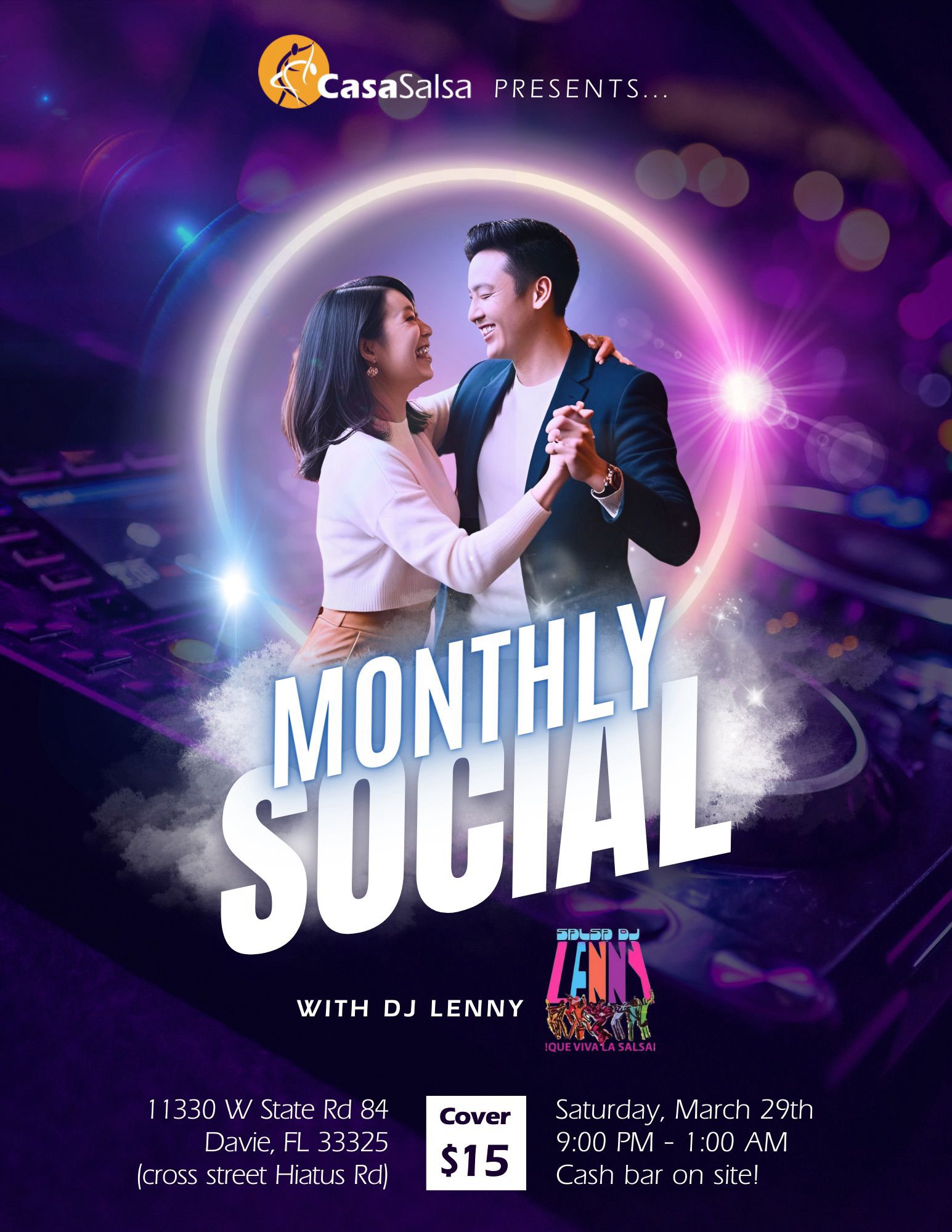 Casa Salsa Monthly Social with Guest DJ Lenny