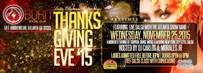Pre-Thanksgiving Salsa, Bachata, and Rueda Casino @ BURN!