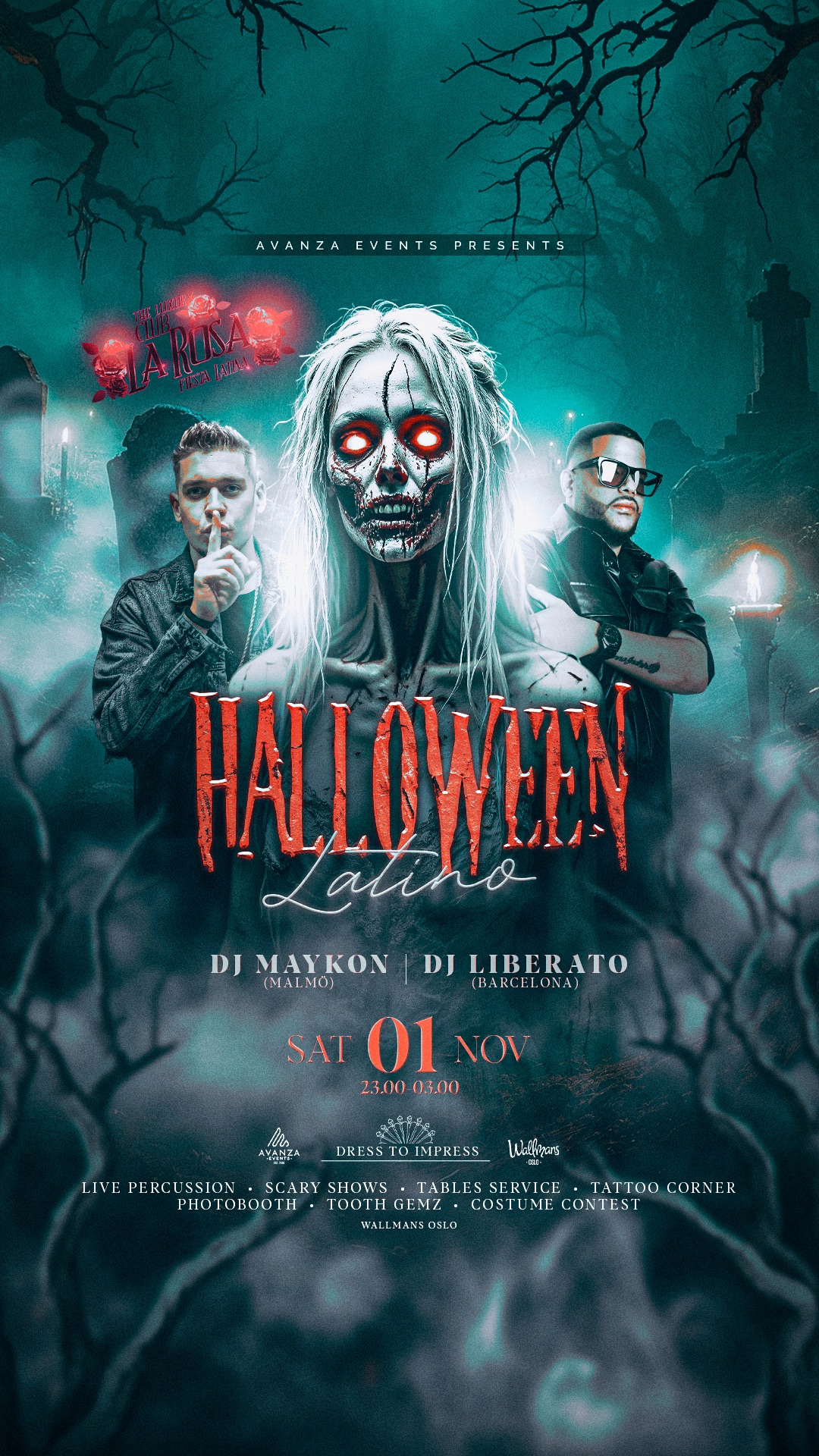 CLUB LA ROSA ✘ HALLOWEEN LATINO 2025 ✘ WALLMANS OSLO ✘