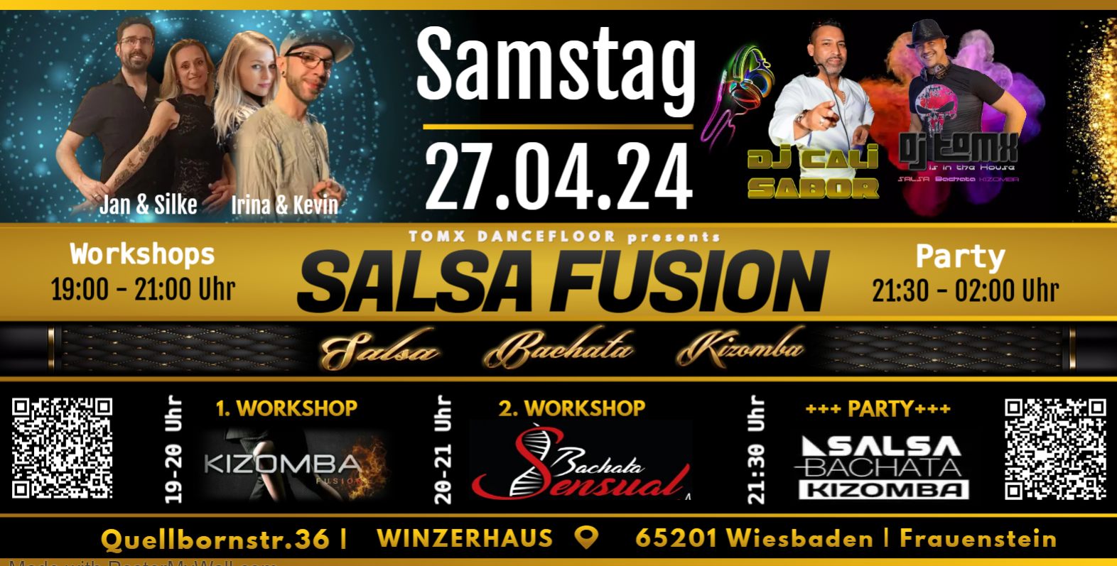 Salsa Fusion - Salsa Bachata Kizomba - 2 Workshops - 2 Top DJ`s - Winzerhaus Wiesbaden Frauenstein