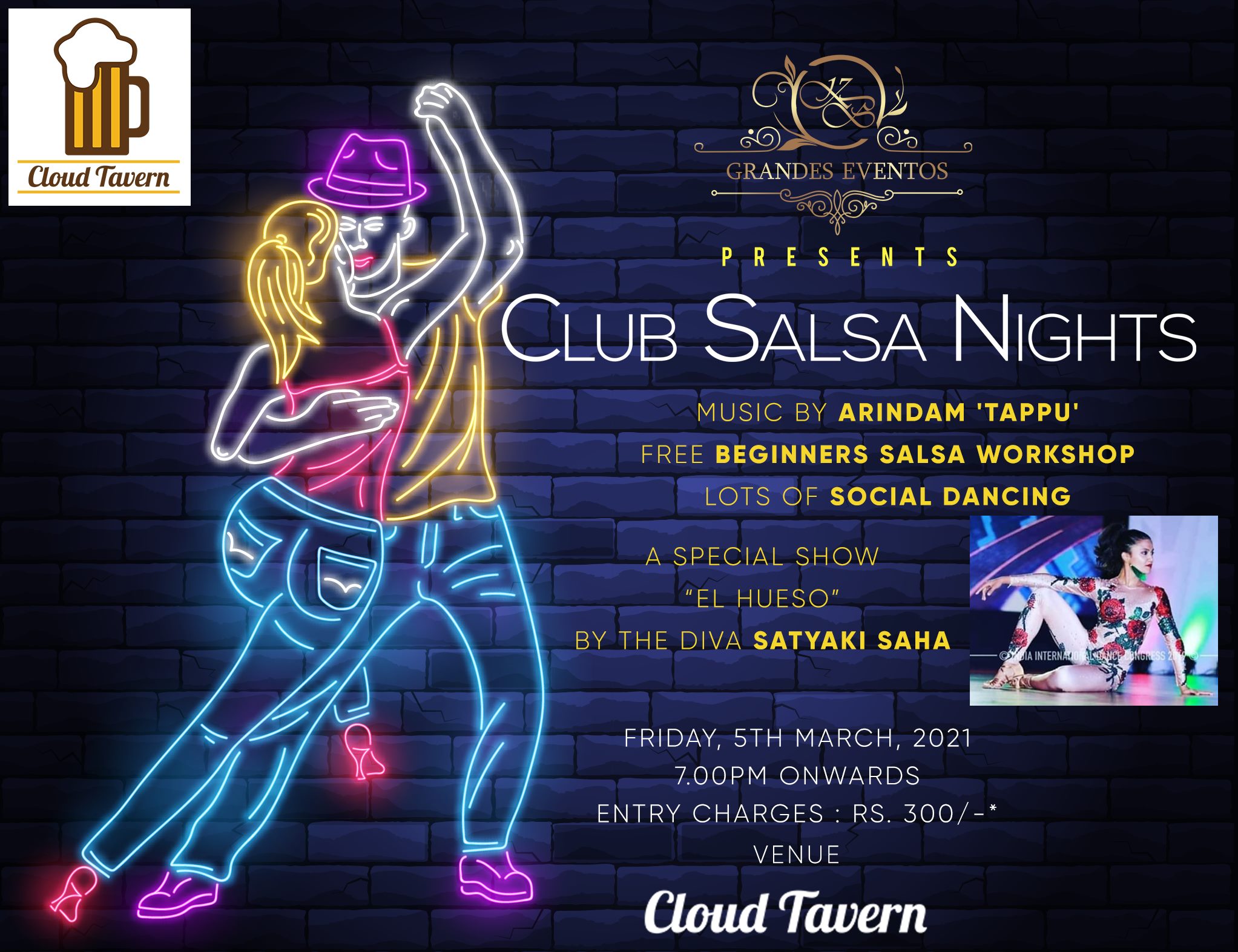 Grandes Eventos presents Club Salsa Nights at Cloud Tavern