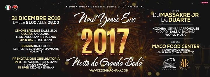 Reveillon 2017 Capodanno "Granda Boda" in Roma