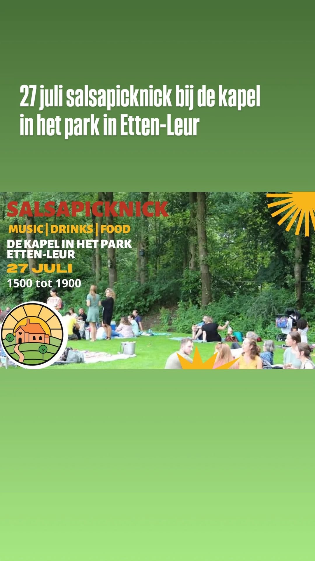 salsapicknick bij de kapel in het park Etten-Leur