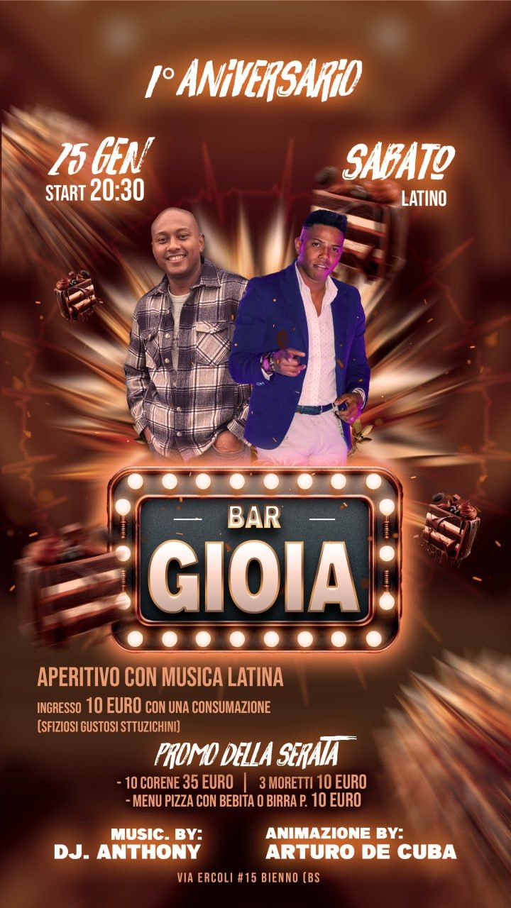 PRIMO ANIVERSARIO "BAR GIOIA"